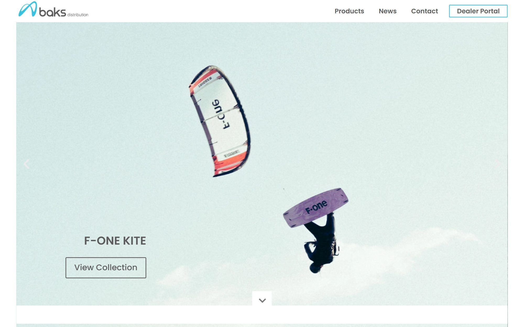 BAKS Distribution website on desktop